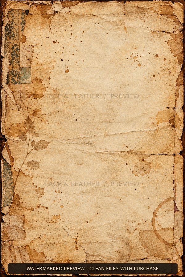 Watermarked Antiquarian’s Cabinet texture 17, aged archive paper