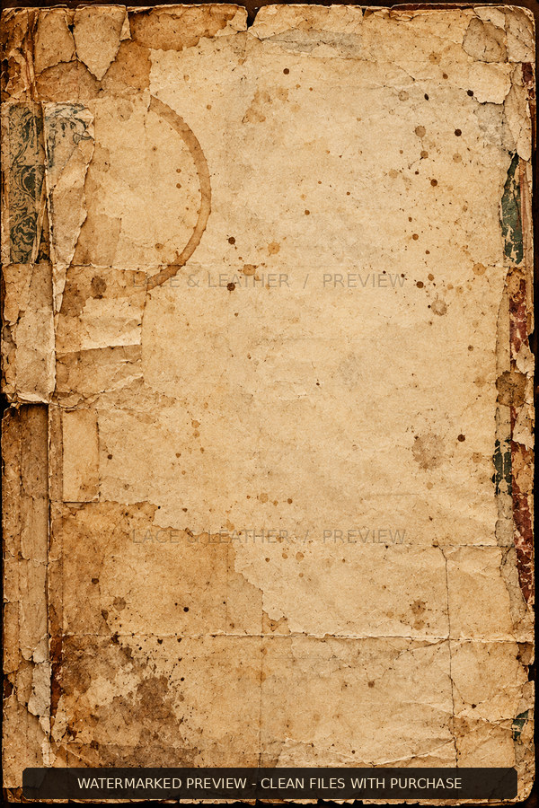 Watermarked Antiquarian’s Cabinet texture 19, aged archive paper