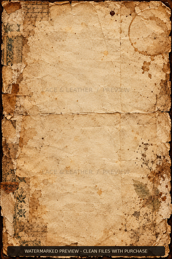 Watermarked Antiquarian’s Cabinet texture 20, aged archive paper